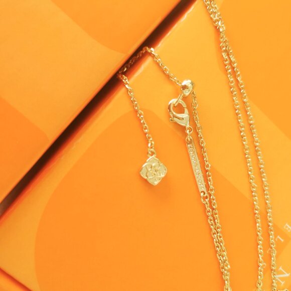 Kendra Scott Mikki Pave White Crystal Short Necklace Gold - Picture 4 of 5